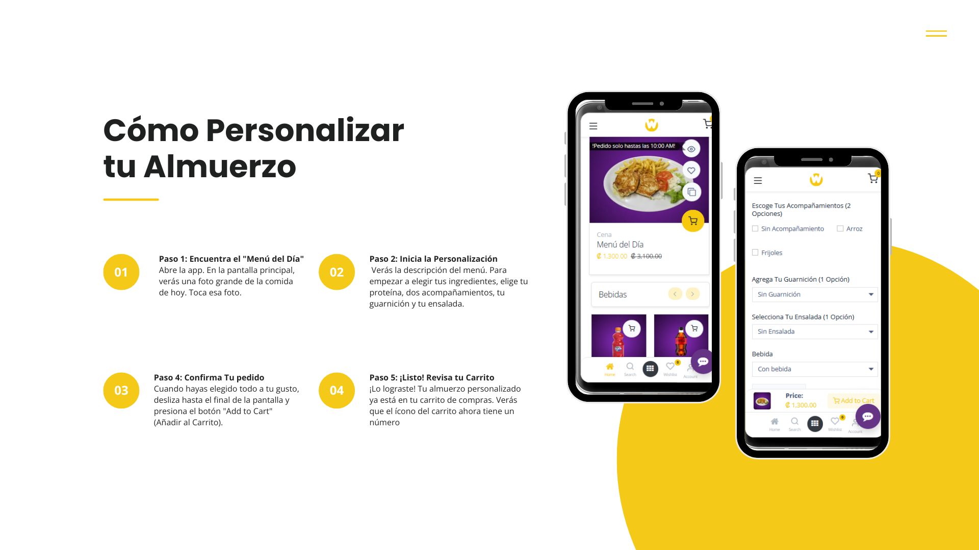 Guía Rápida "Crea tu Almuerzo en 4 Pasos"