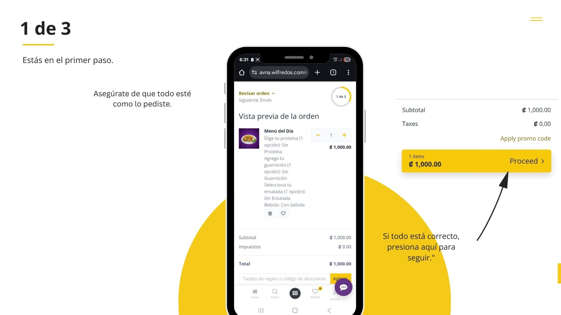 Paso 1: Revisa tu Selección